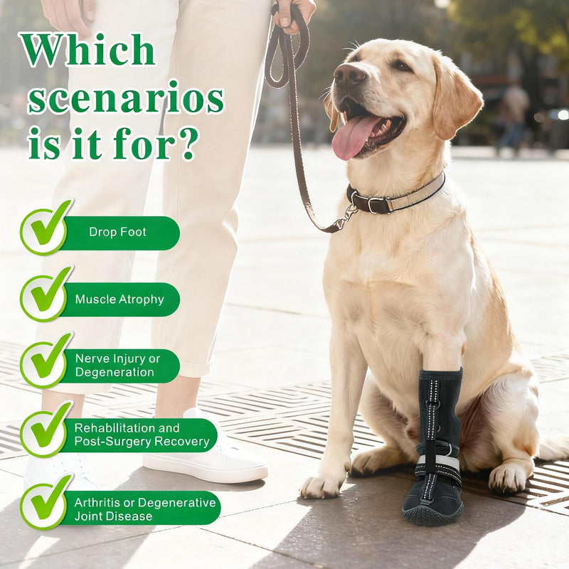 Idepet Dog Drop Foot Brace Strap On (No Knuckling Boot Brace) — Dog Boot Leg Braces for Leg Support, Dog Shoes Lift Toes for Foot Issues, Arthritis, Pet Corrector for Dogs (8) 8 - PawsPlanet Australia
