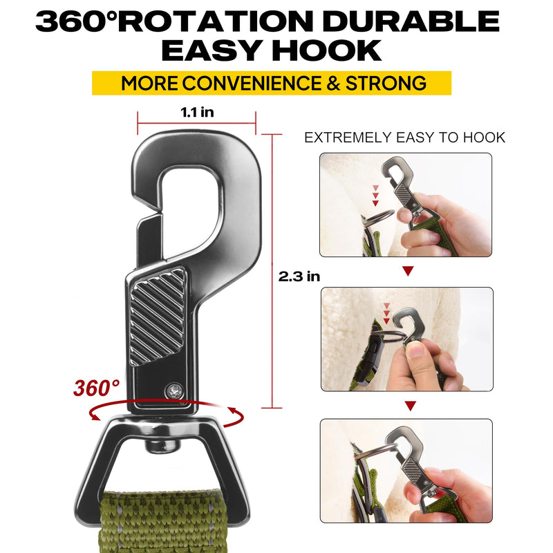 Fida 5 FT Heavy Duty Dog Leash with 2 Comfortable Padded Handles, Traffic Handle & Advanced Easy Snap Hook, Reflective Walking Lead for Large, Medium & Small Breed Dogs, Green 5 Feet (Pack of 1) - PawsPlanet Australia