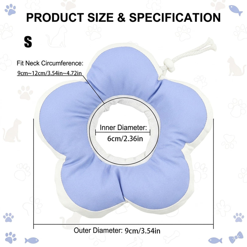 Soft Cat Collar, Cat Dog Collar, Surgical After Leak Protection Collar, Soft Adjustable Flowers Cat Collar, for Small Dogs, Gato Rabbit, Recovery Neck Protective Collar, Cat Collar (S, Purple) S