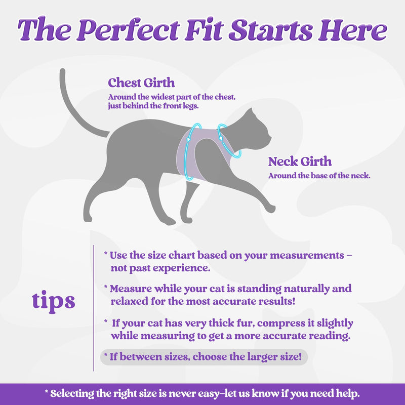 rabbitgoo Cat Harness and Leash Set for Walking Escape Proof, Adjustable Soft Kittens Vest with Reflective Strip for Cats, Comfortable Outdoor Vest, Purple, S Small - PawsPlanet Australia