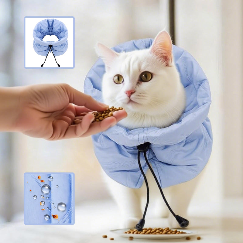 Cat Recovery Collar, Adjustable Pet Collar, Cat Protection Collar After Surgery for Cats, Licking Wounds, Light Blue (S)