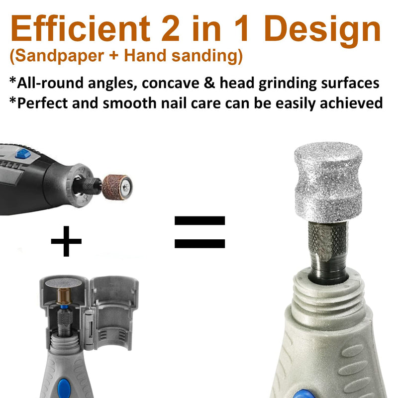 Diamond Dog Nail Grinder for Dremel, Diamond Bit for Big Dog&Pets Nail Care, 1/8'' Nail Dremel Tool for Dogs, for Animals Nail Care & Home Grinder Tools Jumbo 1P-80# - PawsPlanet Australia