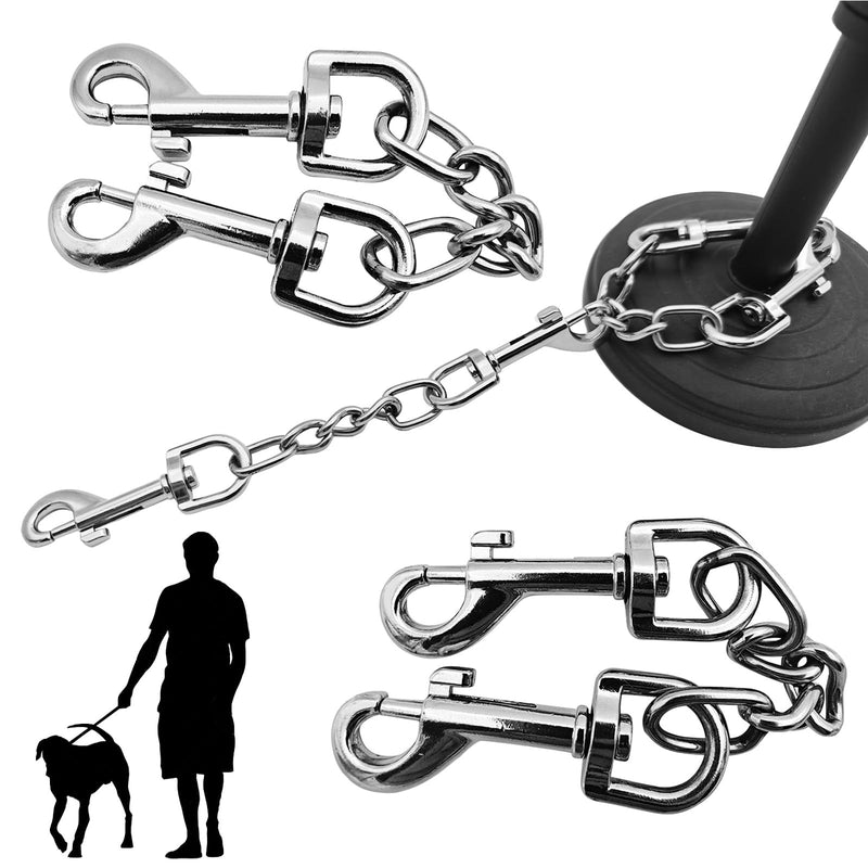 Dog Collar Safety Clip Metal Clasp Double Ended Connector 2 Pack Prong Chew Proof Backup Dog Clip for Pet Harness Collar Leash Necklaces Dog Strap Lead Carabiner Heavy-Duty Chain 8 inch - PawsPlanet Australia