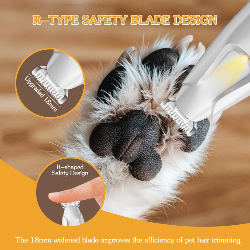Pet MicroPrecision Trimmer, 2025 Upgraded Dog Paw Trimmer with LED Light, Low Noise Waterproof Rechargeable Paw Hair Trimmer,Rechargeable Clipper for Dogs Cats Trimming Paws, Eyes, Ears, Face, Rump - PawsPlanet Australia