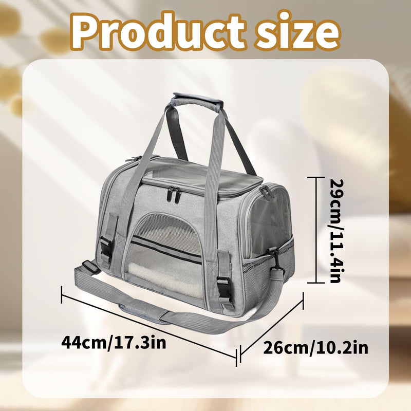 Cat Carrier Bag Dog Pet Transport Bag with Blanket, Portable Soft Bag Cat Transport Carrier, Airline Approved Foldable Medium Small Puppy Kittten Pet Travel Carrier - PawsPlanet Australia