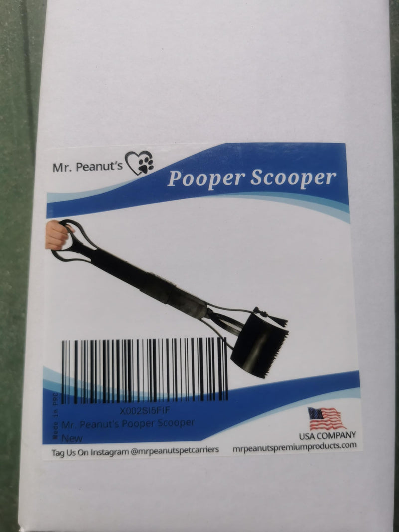 Mr. Peanut's 32" Tall Profile Pooper Scooper, Heavy Duty ABS Frame & Bin, Durable Double Spring Clamp, Lightweight Design, Simple One Step Assembly - PawsPlanet Australia