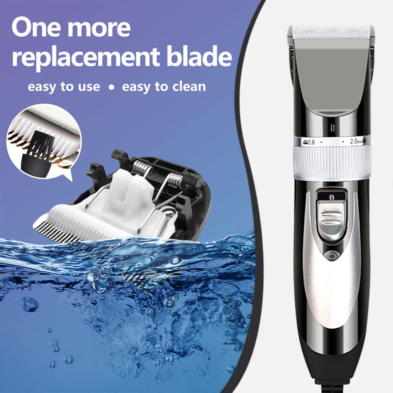 12V Professional Dog Clippers for Grooming, Electric Sheep Shears Pet Grooming Clippers for Thick Coat Heavy Duty Animal Hair Fur Trimmers Shaver Silver - PawsPlanet Australia