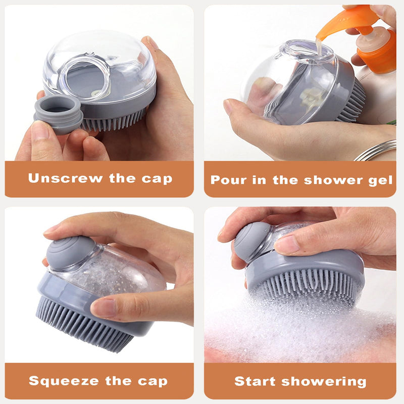4Pcs Dog Shower Grooming Kit, Soft Silicone Pet Shampoo Massage Dispenser Brush, Adjustable Soothing Rubber Brush, Self-Cleaning Slicker Comb, Gentle Deshedding Brush Glove for Cats & Dogs - PawsPlanet Australia