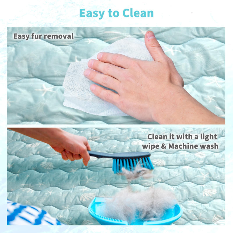 NWK Dog Cooling Blanket, Q-Max>0.345, Ice Silk Cool to Touch Material, Bed Cover, Furniture Protector Couch Sofa for Summer, Anxiety Relief-Machine Washable (Ocean Blue, 40'' X 60'') Ocean Blue 40*60 - PawsPlanet Australia