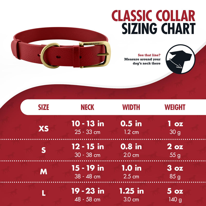 Tuff Pupper Classic Heavy Duty Dog Collar | 10x Stronger Than Leather | 100% Waterproof & Odor Proof Dog Collar | Tough Rust-Proof All Metal Hardware Crimson Red Medium (15 - 19" Neck) - PawsPlanet Australia