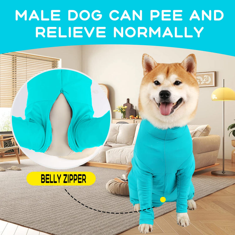 Dog Onesie After Surgery Recovery Suit for Small Miedium Large Female Male Neuter Dogs Pet Surgical Anxiety Body Suits Claming Pajamas XL Blue - PawsPlanet Australia