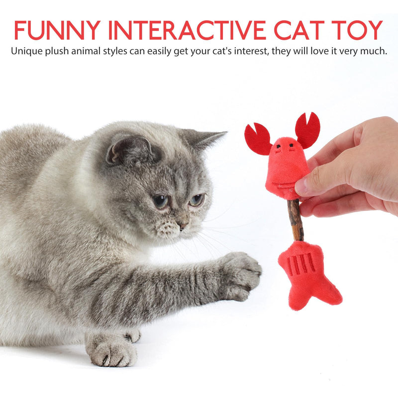 Alipis Kitten Toy Plush with Silver Vines Chew Toy for Cats for Self-Entertainment, Exercise and Dental Cleaning