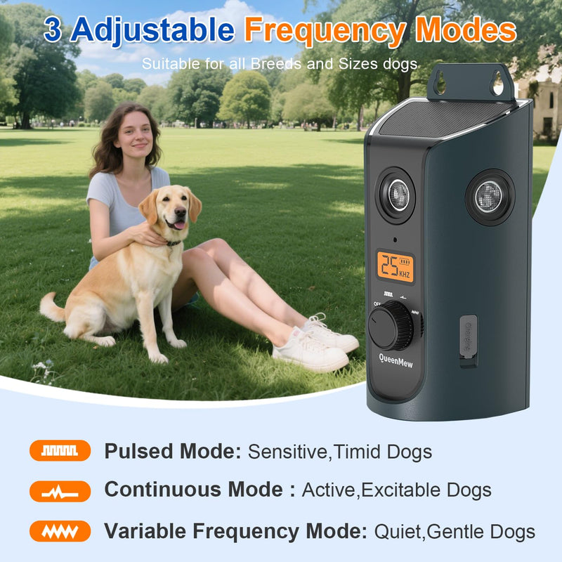 Ultrasonic Anti Barking Device for Dogs, Dog Bark Alarm Deterrent Devices with Solar & USB Charging, 3 Modes Dog Barking Silencer up to 50 FT, Stop Dog Barking Control Device, Bark Box - PawsPlanet Australia