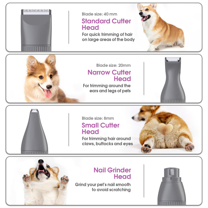 Cat Clippers for Matted Hair, Cat Grooming Kit, Cordless Cat Shaver for Long Hair, Low Noise Paw Trimmer Nail Grinder, Cat Hair Trimmer for Grooming,Quiet Pet Clippers Tools for Cats Dogs - PawsPlanet Australia
