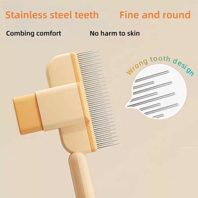 Zen Brush for Cats & Dogs, Avatore Zenbrush Pet Comb, Self-Cleaning Grooming Brush, Stainless Steel Teeth for Shedding Hair Removal 2-pack (Green+Yellow) - PawsPlanet Australia