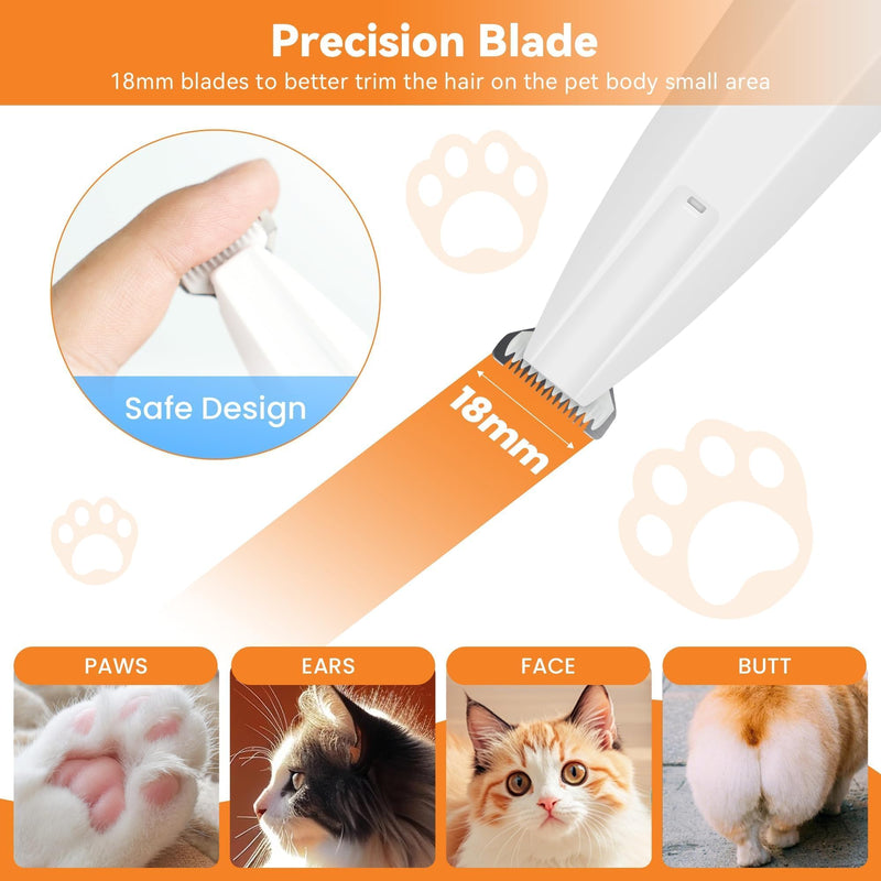 Dog Paw Hair Trimmer, Paw Trimmers for Dog's Feet, Rechargeable, Waterproof, Spare Blade, LED Display, Suitable for Cats & Dogs, Shaver for Paws Eyes Ears Face Buttocks, Dog Grooming Clippers - PawsPlanet Australia
