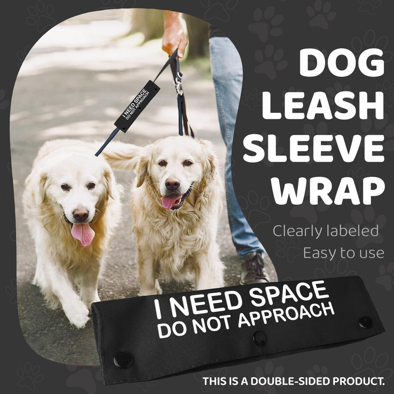I Need Space Do Not Approach Pet Leash for Dogs, Funny Dog Leash Wrap for Pet Dog Lovers Owners Gift (Black) I Need Space Black - PawsPlanet Australia