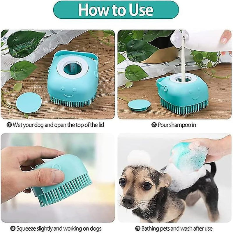2PCS Dog Grooming Brush Set | Pet Bath Hair Remover Glove with Adjustable Ring Handle for Short & Long Hair Bath brush & hair remover - PawsPlanet Australia
