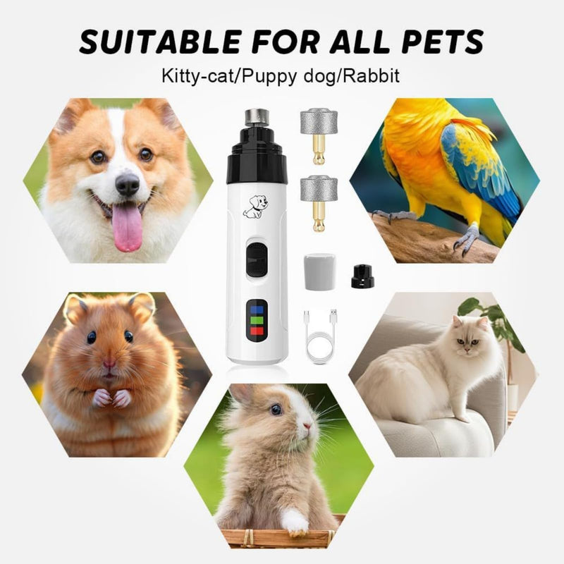 Electric Dog Nail Grinder & Cat Nail Clippers with Safety Guard-USB-C Rechargeable,Silent Groom P/ro,Low Noise Dog Nail File & Paw Tr/immer for Small, Medium,Large Breed Dogs-Dog Grooming Tool