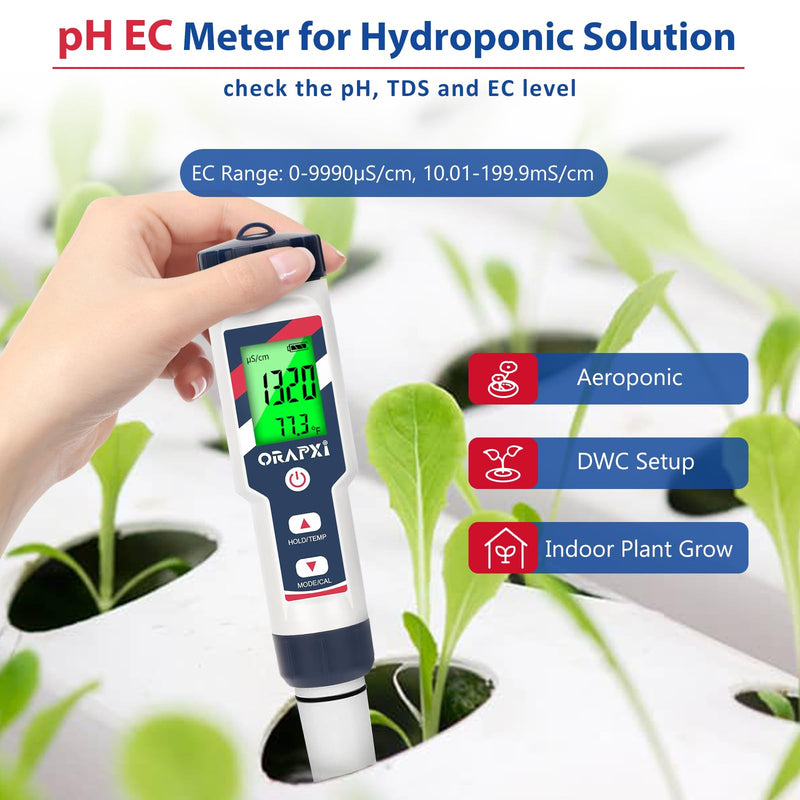 pH Salinity Tester 5 in 1 pH SALT TDS EC Temp Meter for Hydroponic System Saltwater Pool pH and PPM Meter Water Tester for Indoor Plant Grow, Hot Tub, Spa, Aquarium, Home Brewing Blue - PawsPlanet Australia