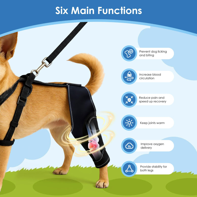Dog Knee Brace for Hind Leg, Dog Hind Leg Support Protector for Torn ACL Injuries, Keeps Joints Warm and Stable, Cruciate Ligament Support for Injured Dogs, XL