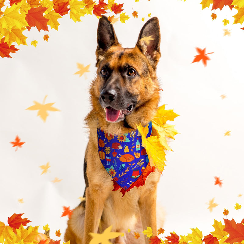 Sadnyy 40 Pcs Fall Dog Bandanas Bulk for Dogs Autumn Pumpkin Maple Leaves Triangle Bibs Reversible Thanksgiving Dog Bandana Adjustable Pet Kerchief Scarf Washable Cat Scarf for Holiday Pets(XL) XL - PawsPlanet Australia