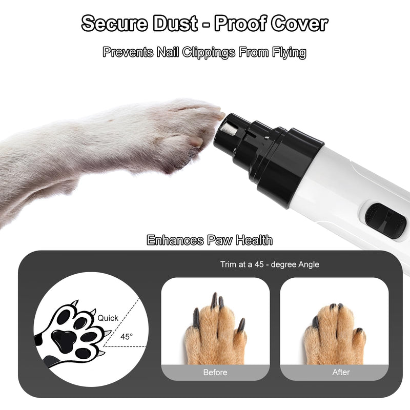 Dog Nail Grinders – Silent Groom Pro Electric Dog Nail Trimmer, USB-C Rechargeable Dog Claw Clippers with 2 Grinding Heads, Low Noise Dogs Nail File for Small, Medium & Large Breed Dogs and Cats - PawsPlanet Australia