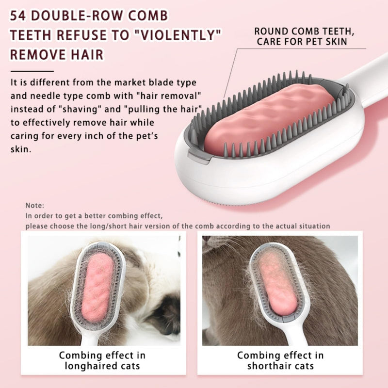Cat Cleaning Brush,Pet Grooming Cleaning Brush,Self Cleaning Slicker Brushes for Shedding and Removes Loose Undercoat,Pet Hair Removal Comb with Water Tank,Wet Cat Brush - PawsPlanet Australia