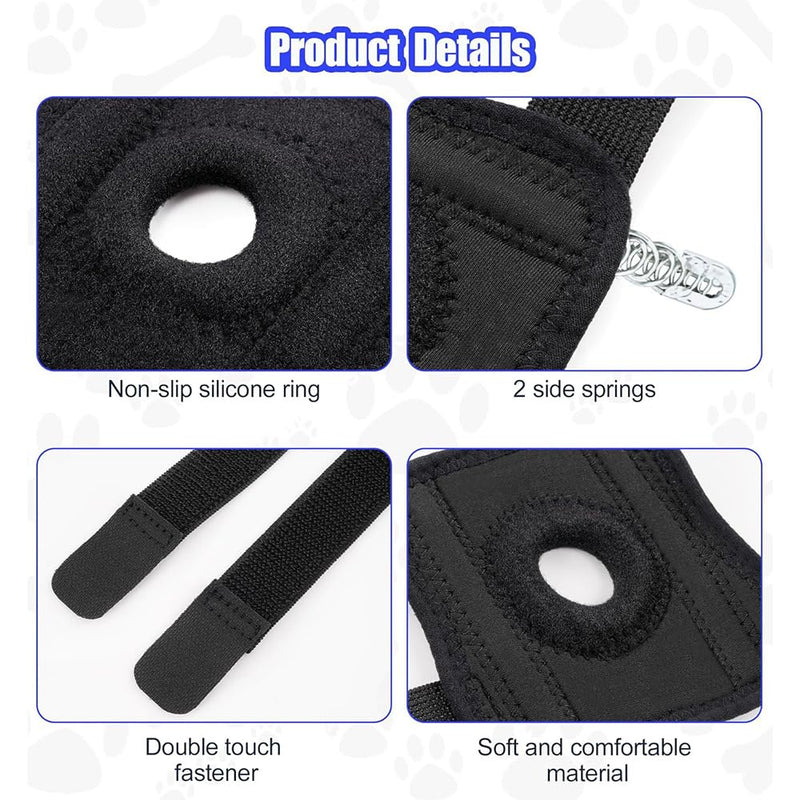 NeoAlly® - Rear Leg Hock Brace with Metal Spring Strips, Dog Leg Brace for Rear Leg, Hock and Ankle Support, Rear Dog Leg Brace for Smaller Dogs, Short Version, Small, 1 Pair Small (1 Pair) - PawsPlanet Australia