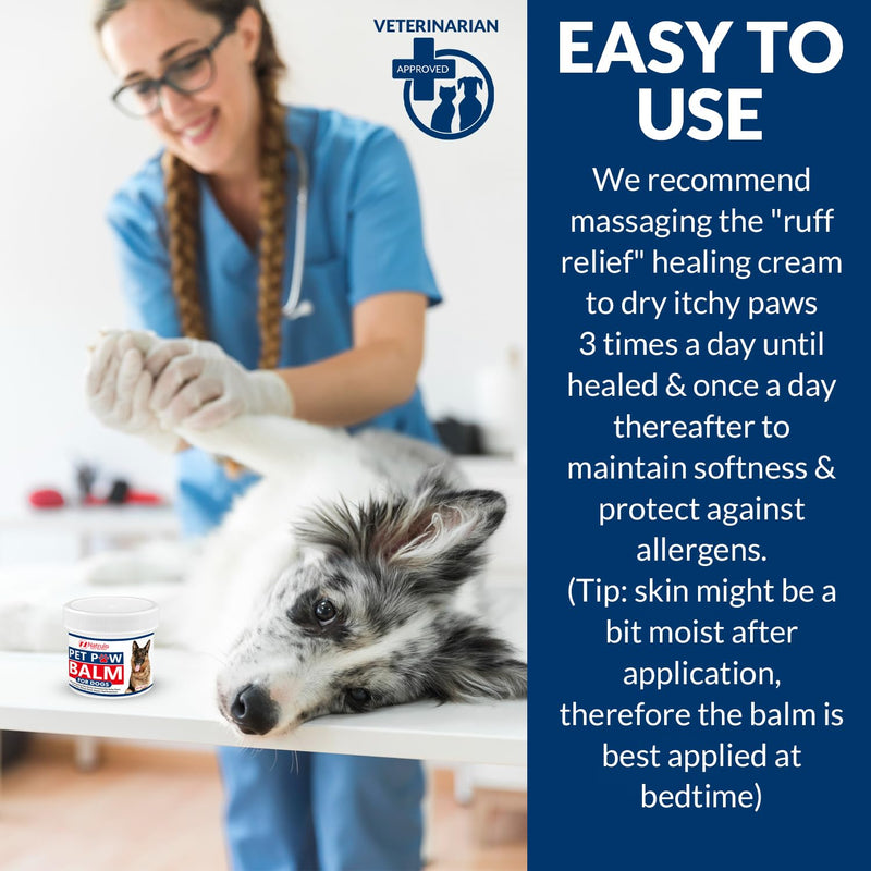 Natrulo Pet Paw Balm for Dog - Natural Healing Ointment for Itchy Paws, Grooming, Allergy Relief, Repair, Pad Protection – Soothing Unscented Shea Butter Moisturizer for Itching, Dryness, Licking 2oz - PawsPlanet Australia