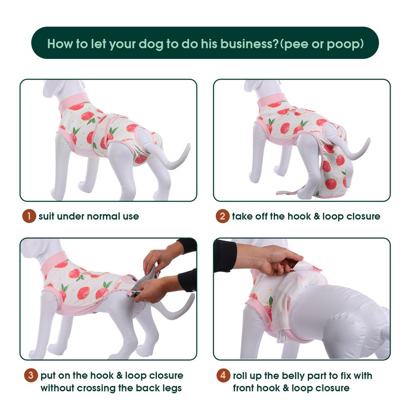 Kuoser Recovery Suit for Dogs Cats After Surgery, Professional Pet Recovery Shirt Dog Abdominal Wounds Bandages, Substitute E-Collar & Cone,Prevent Licking Dog Onesies Pet Surgery Recovery Suit Small (Back:11.4-13.4'', Weight:7-15 LB) Pink - PawsPlanet Australia