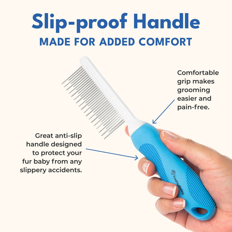 Dog and Cat Dematting Brush and Comb Set - Perfect For Grooming Long Haired Cats & Dogs - Detangle Pet's Coat & Prevent Painful Matting - PawsPlanet Australia