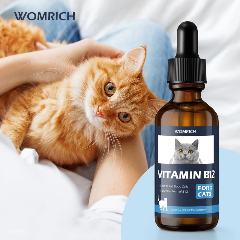 Vitamin B12 for Cats | Methylcobalamin Supplement | Boosts Red Blood Cell Formation, Energy, Nervous System & Appetite, Treats Pancreatitis | 2 fl oz Dropper - PawsPlanet Australia