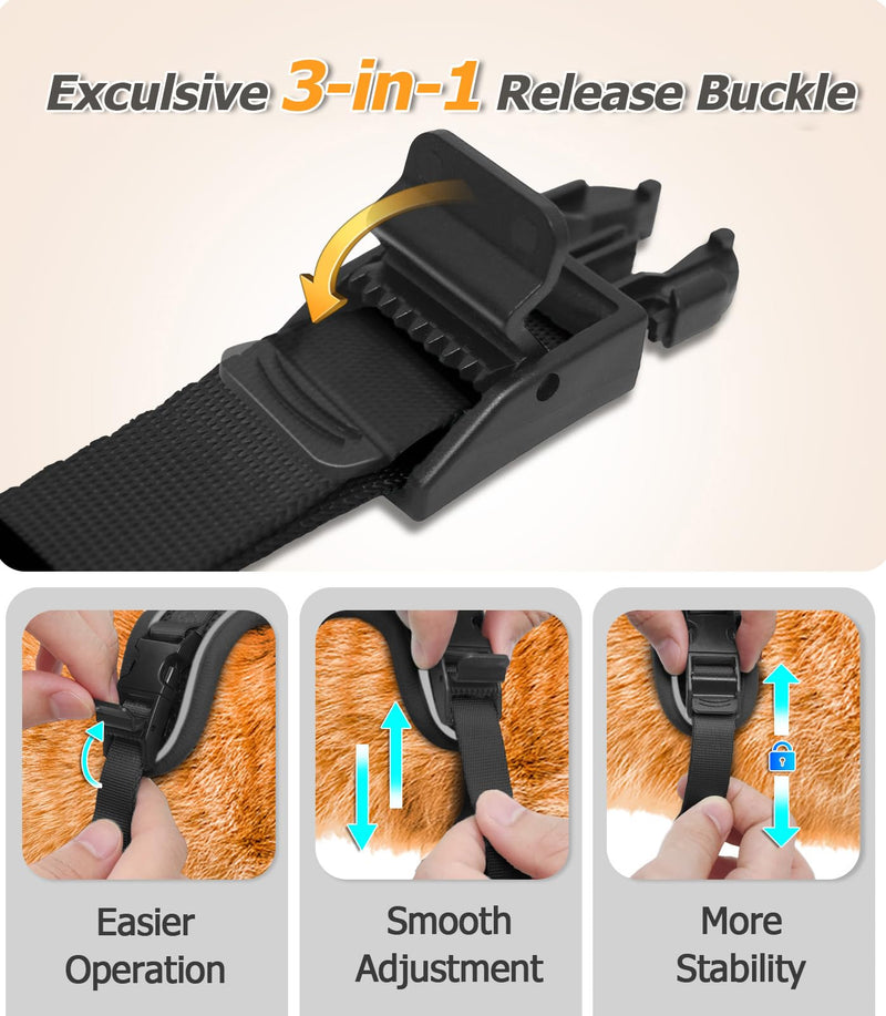 Halypet Cat Harness and Leash Set - MAX Safety 4th-Gen Upgrade, Escape Proof, Adjustable, Comfortable Soft Vest, Easy to Wear Kitten Harness with Reflective Strip for Cats Walking - Small Black H600 Pro Black Small (7-12lb) - PawsPlanet Australia