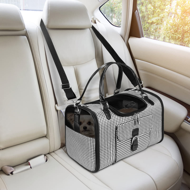 Fashion Pet Carrier, Small Dog Carrier Purse, Cat Carrier, Quality High-Grade Woven Cloth Dog Purse, Collapsible Portable Pet Carrying Handbag with Shoulder Strap for Travel Walking Hiking Pet Carrier - Gray - PawsPlanet Australia