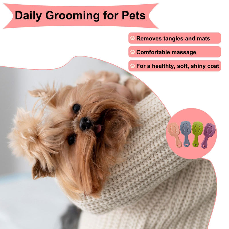 Cloud-Shaped Soft Bristle Puppy Brush for Small Dogs - Yorkie, Shih Tzu, Maltese, and Toy Poodles Grooming Tool with Detachable Lint Comb and Gift Box （Pink） Pink - PawsPlanet Australia
