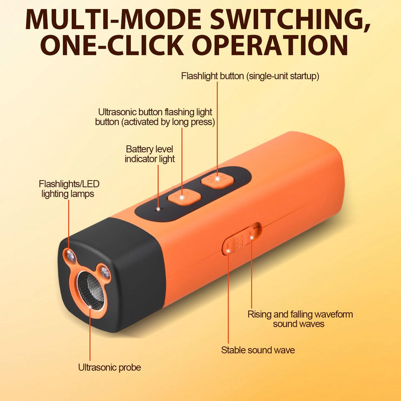 Dog Bark Deterrent Devices, Ultrasonic Anti Barking Device for Dogs, Stopping Own or Neighbor's Dog Barking, Portable Pet Supplies Dog Training Device, Safe and Effective, Orange - PawsPlanet Australia