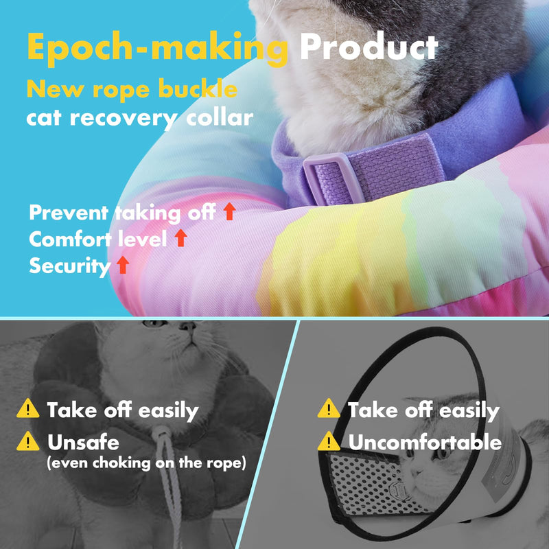 EWES Cat Cone Collar Soft M Size Alternative Neck Cones to Stop Licking for Cats Dogs Kitten Comfy Elizabethan Collars After Surgery Neuter Cat Dog Donut Collar for Pet e Collar Recovery Shame M(head circumference 9.45 - 11.02 inch) - PawsPlanet Australia