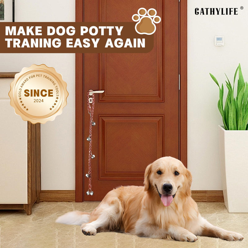 Dog Bells to Go Outside & Puppy Potty Training. Adjustable Dog Door Bell Ring to Go Potty. Handmade with Premium PU Leather. Twisted Style. (Brown) Brown - PawsPlanet Australia