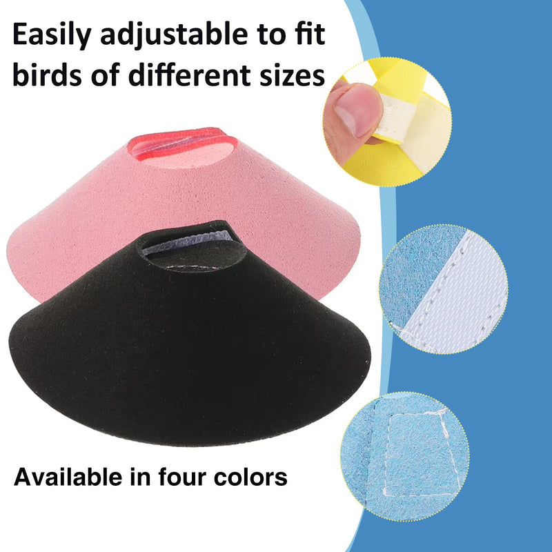 4Pack Bird Cone Collar, Anti-Grab Feather Plucking Wound Healing Safety Elizabethan Collar, Protective Recovery Cones for Budgerigar Cockatiel Lovebirds Cockatoo Parrots (XS) XS - PawsPlanet Australia