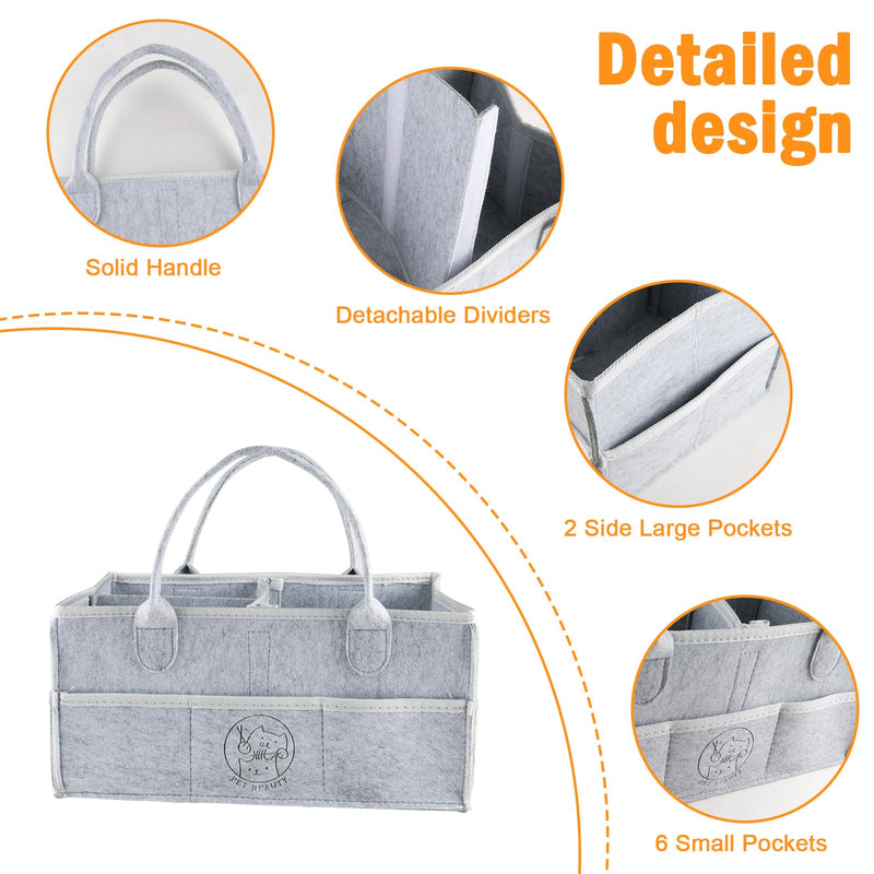 Felt Pet Dog Grooming Bag,Dog Storage Organizer for Grooming Supplies,Portable Tote Organizer for Pet Stuff,Ideal for Dog Cat Toys,Blanket, Shampoo,Trimmer,Clipper,Combo,Brush - PawsPlanet Australia