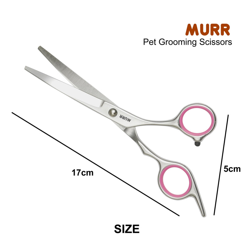 Dog Grooming Scissors, Curved Pet Grooming Scissors, Stainless Steel Hair Cutting Scissors for Dogs and Cats, Professional Trimming Tool with Safety Round Tip, 6 Inch - PawsPlanet Australia