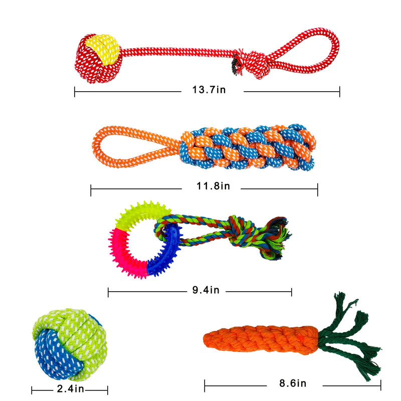 10 Pack Dog Rope Toys, Puppy Teething Chew Toys, Durable Dog Rope Toys Bundle for Boredom,Interactive Dog Toys for Small,Medium &Large Breed 10 PACK - PawsPlanet Australia