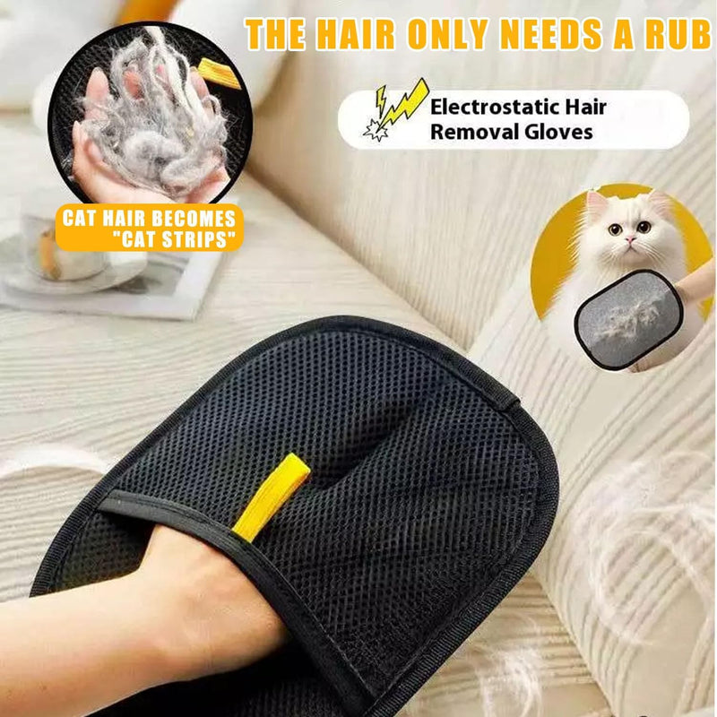 1PCS Pet Hair Removal Glove,Electrostatic Pet Hair Removal Gloves,Reusable Cat & Dog Hair Remover （1PCS） 1 - PawsPlanet Australia