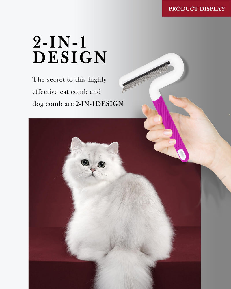 TailGurus Pet Flea Comb, Steel Teeth for Dogs & Cats, Professional Grooming Tool with Anti-Slip Handle, Pink - PawsPlanet Australia