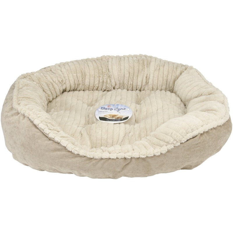 SPOT Sleep Zone Faux Suede Carved Plush Lounger, Cuddler, Napper Dog Bed - Fabric Bottom - 21X17 Inches/Tan/Attractive, Durable, Comfortable, Washable. 21x17 in Tan - PawsPlanet Australia