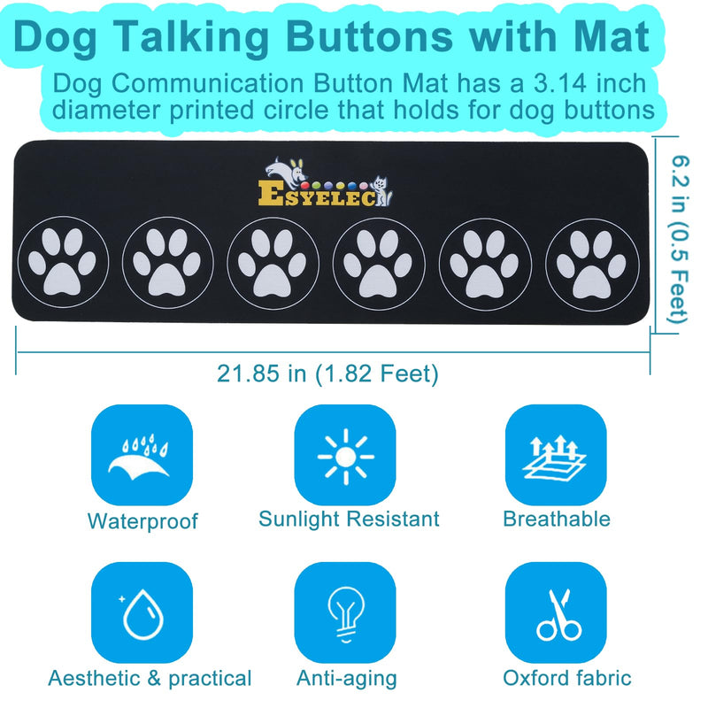 6 Pcs Dog Talking Button Set, Dog Buttons for Communication 30s Voice Recording Speaking Button Pet Speech Training Buzzers with 30 Scene Stickers and Waterproof Anti-Slip Mat for Animal Training 6 Pack - PawsPlanet Australia