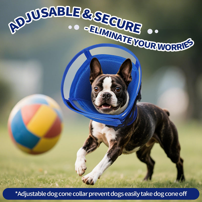 Allroaring Dog Cone Collar, Soft Cone for Dogs to Stop Licking, Adjustable Breathable Dog Cones for Medium Dogs Wound Care, Spay, Neuter, Pet Surgery Collar Blue M Medium (Neck Girth: 11" - 14.1")