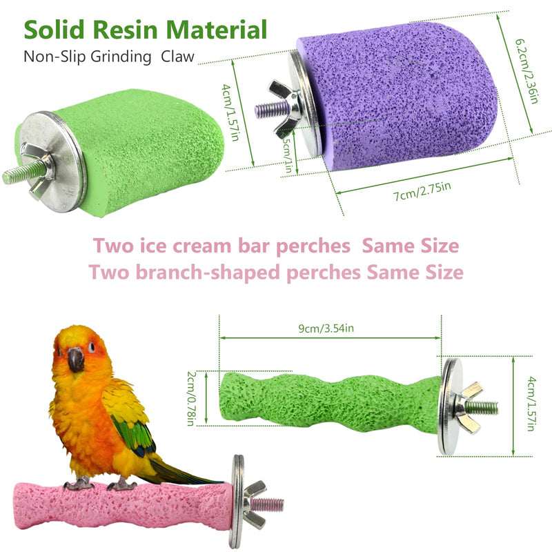 4PCS Bird Beak Grinding Stone,Bird Parrot Cage Perch Stand Platform Foot Claws Trimmer Chewing Toys for Budgies, Parakeets, Cockatiels, Conures - PawsPlanet Australia