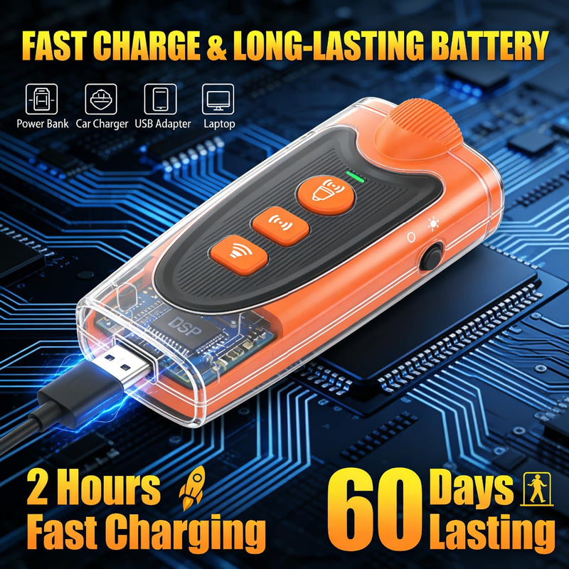 3X Ultrasonic Dog Bark Deterrent, 6 Training Modes, 23FT Range, 30-Day Battery, Rechargeable & Humane Anti-Barking Device for Indoor & Outdoor